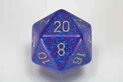 Chessex dice 34mm Speckled Silver Tetra D20 purple-blue