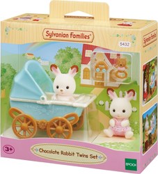 Sylvanian Families Chocolate Bunny Twins doll set with accessories