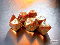Chessex dice Glitter Mini Polyhedral gold silver set 7 pieces