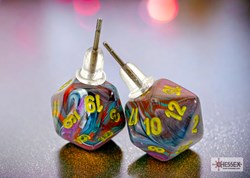 Chessex earrings toy mosaic mini-poly colorful design