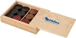Philos Carrom stones set - wooden box - educational game - multicolor