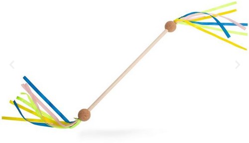 BS Toys wooden twirl stick with ribbon - majorette toy baton