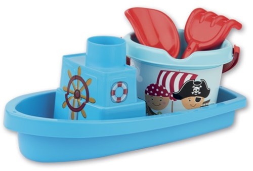 Androni Giocattoli beach toy Boat with pirate bucket set blue