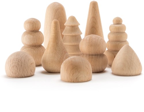 Ocamora wooden toy Bonsais set - colorful fantasy trees-3