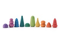 Ocamora wooden toy Bonsais set - colorful fantasy trees-2