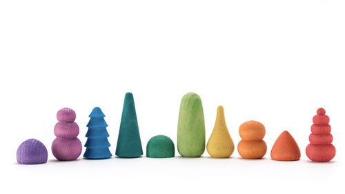 Ocamora wooden toy Bonsais set - colorful fantasy trees-2