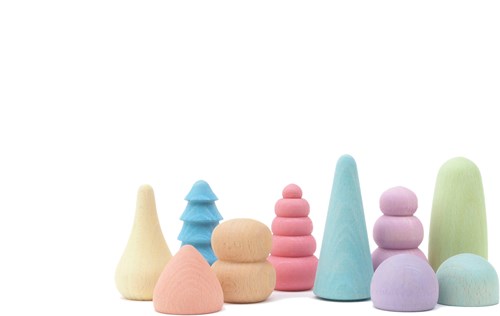 Ocamora wooden toy Bonsais set - colorful fantasy trees