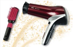 Klein Braun toy hair dryer with brush - child-safe hairdryer - pink black