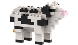Brixies building set cow - 96 mini blocks animal toy