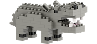 Brixies building set hippopotamus - 109 bricks - creative toy