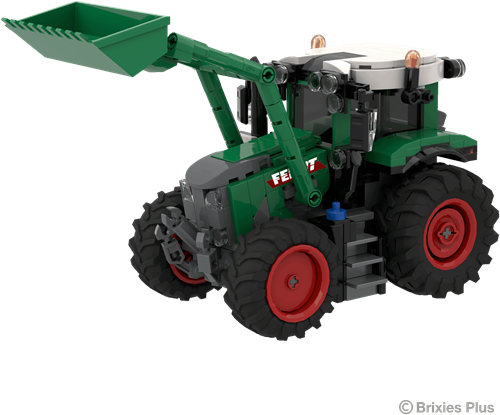 Brixies Fendt tractor building set with front loader - 383 bricks toy