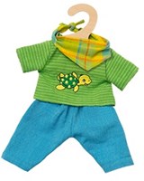 Heless doll clothing set trousers and shirt turtle 28-35cm cotton
