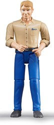Bruder play figure man light skin blue jeans 10.7cm toy
