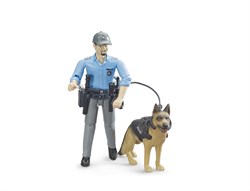Bruder police play figure with dog - bworld police toy set
