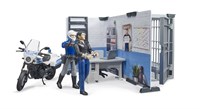 Bruder police toy set bworld police station with motorcycle-2