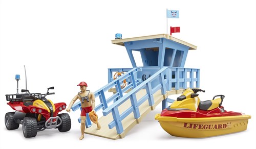 Bruder rescue brigade toy set with jetski and quad-2