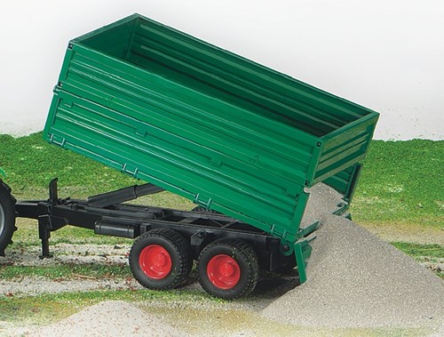 Bruder tipping trailer toy trailer 1:16 green plastic-2