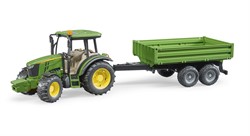 BRUDER John Deere 5115 M with tipping trailer toy vehicle