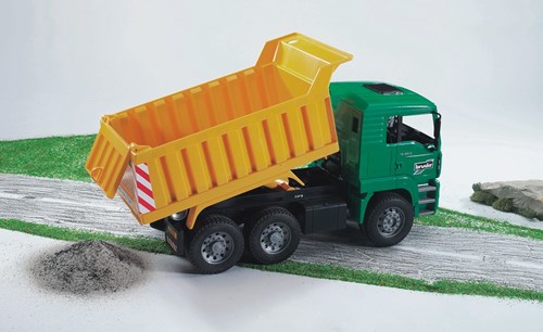 Bruder MAN dump truck toy green 1:16 for kids construction-2