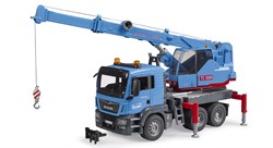 Bruder crane truck MAN TGS toy construction vehicle blue