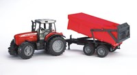 Bruder tractor Massey Ferguson toy with trailer farm