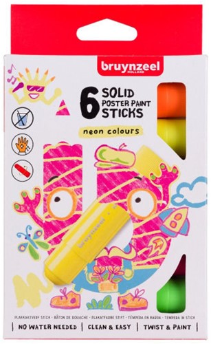 Bruynzeel 6 Bruynz. poster paint stick neon 60159106