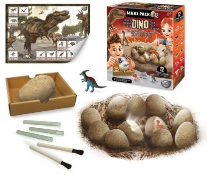 Buki dino eggs maxi pack - discover 12 dinosaurs excavation toy set