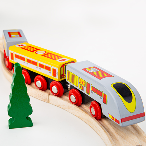 BigJigs wooden bullet train toy - high speed train-2