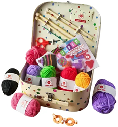 Buttonbag knitting and crochet set for kids - creative toy suitcase