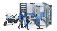 Bruder police toy set bworld police station with motorcycle
