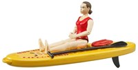 Bruder play figure lifeguard with stand up paddle board toy-3