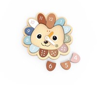 Speedy Monkey educational wooden clock hedgehog blue FSC toy 1-5 years