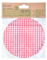 Esschert Design jam jar cloths red-white set of 6 retro style