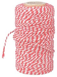 Esschert Design kitchen twine cotton 100 meters red white - decoration and cooking