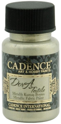 Cadence textile paint metallic 50 ml platinum - glitter fabric paint
