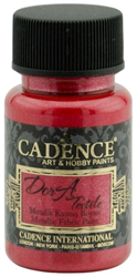Cadence textile paint metallic red 50 ml - glitter fabric paint