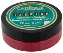 Cadence Cadence Fashion Textiel Metallic Relief Pasta 50 ml Rood