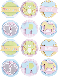 Creativ Company 3D Baby Stickers - Craft Stickers Pastel Decoration