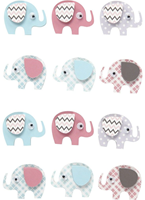 Creativ Company 3D stickers elephants blue 25 mm 12 pcs decoration