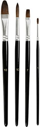 Creativ Company watercolour brushes set pony hair 4 pcs short handle