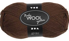 Creativ Company baby wool brown - 100% merino wool 50g super soft