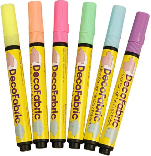 Creativ Company CC Deco Textielstiften Neon 6 stuks