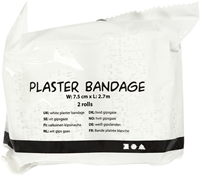 Creativ Company plaster gauze craft rolls 7.5 cm white set of 2