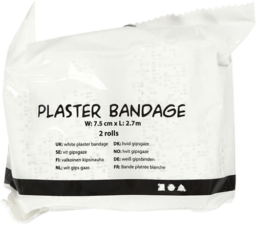 Creativ Company plaster gauze craft rolls 7.5 cm white set of 2