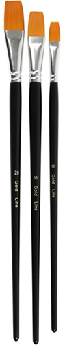 Gold Line Penselen Plat, 3st.