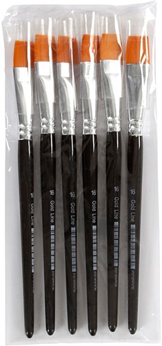 Creativ Company CC Gold Line Penselen Plat 16 6 stuks