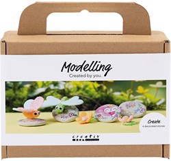 Creativ Company clay modelling set - creative hobby kit with dragonfly and insects