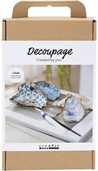 Creativ Company craft set decoupage oyster shells blue DIY kit
