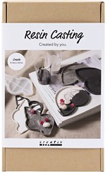 Creativ Company resin casting shell bowls black-white creative craft set