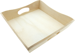 Creativ Company wooden tray wavy edge 20x20x4 cm craft decoration